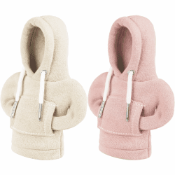 LISEFO 2 Stück Auto Schaltknauf Abdeckung Weiß&Rosa Schaltknauf Hoodie-Abdeckung Universal Schaltknauf Hoodie Shifter Dekoratives Autozubehör Kreativer Auto Schaltknauf Hoodie
