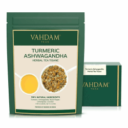 VAHDAM, Kurkuma Ashwagandha Kräutertee (100 g) Indiens uralte Mischung aus Kurkuma und frischen Gartengewürzen | Kurkuma-Tee | Direkt aus Indien bezogen | Ashwagandha-Tee