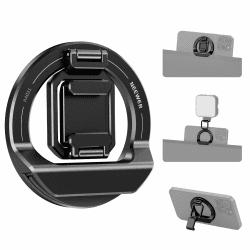 NEEWER Faltbare Durchgangshalterung mit kaltem Schuh für MagSafe 15 Pro Max 14 13 12 MacBook Air 13 Zoll M1, MacBook Pro 13 Zoll M1/M2, PA031 mit schmaler Befestigungsklammer