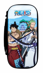 Konix One Piece Schutz- und Transporthülle für Nintendo Switch, Switch Lite und Switch OLED - Aufbewahrung von 8 Spielen - Wano Luffy und Zoro Motiv. One Piece Blau - Wano