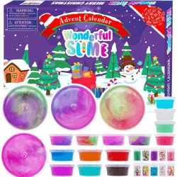 PANSHAN Slime Weihnachts-Countdown-Adventskalender 2024 – 24 Tage voller Spaß Kristallschleim & Fidget Toys & Party Favors | Aufregendes Set für Kinder ab 3 Jahren