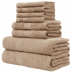 CityComfort Handtücher Set 8-teilig, 100% Baumwolle, besonders dick, saugfähig, Handtuch Set in verschiedenen Größen (Braun)