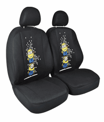 Kaufmann MNINN720 Minions Auto-Schonbezüge für Vordersitze Bestickt, Schwarz