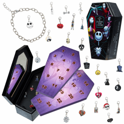 Disney Stitch Adventskalender 2024 Kinder Spielzeug Adventskalender Kinder Teenager Damen Schmuck Charms Halskette Stitch Weihnachtsgeschenke (Schwarzer Schmuck) Black Jewellery