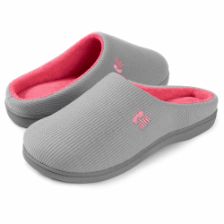 RockDove Damen Original Zweifarbige Hausschuhe mit Rückstellschaum 38/39 EU Grau und Pink