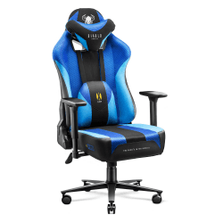 Diablo Gaming Stuhl Stoff X-Player 2.0 - Breite Sitzfläche - Gaming Chair mit 3D Armlehnen - Nacken/- Lendenkissen Wippfunktion - Bürostuhl 160 kg - Pc Gaming Stuhl Ergonomisch - King (XL) Frost Black King (XL)