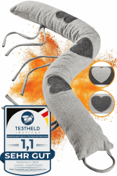 Lyvanas Zugluftstopper für Türen TESTSIEGER* Modell 2024-90cm Windstopper Tür extra dicht & langlebig zum Energie sparen - Schonender universal Zugluftstopper Fenster & Tür Hell – Version 3.0