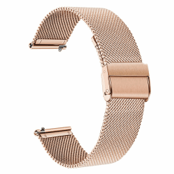 TRUMiRR Ersatz für Garmin Venu 3S/Venu 2S/Vivoactive 4S/Vivomove 3S/Forerunner 265S Armband,18mm Metall Masche Edelstahl Uhrenarmband Ersatzband für Fossil Damen Q Venture HR 4,Withings Steel HR 36mm Roségold