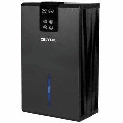 Luftentfeuchter Elektrisch 2700ml, Luftentfeuchter für Zuhause mit automatischer Abschaltung, 7-Farben-LED-Licht, ideal für Wohnmobil, Badezimmer, Schlafzimmer,Keller (Schwarz)