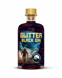 Outta Space - Glitter Black Gin - 0,5 Ltr. - 40% vol. - Schwarzer Gin mit Glitzer - Vegan