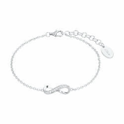 s.Oliver Armband Edelstahl Damen Armschmuck, mit Glas, 16+4 cm, Gold, Infinity, Kommt in Schmuck Geschenk Box, 2036828 INFINITY GROß