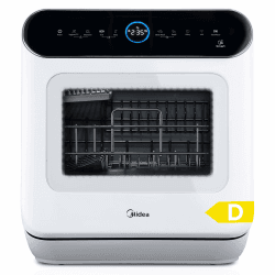 Midea Tischgeschirrspüler für 3 Gedecke, mit und ohne Wasseranschluss Verwendbar, IOT-Steuerung, 6+1 Programme, Touch Control, Mini Geschirrspüler für Wohnungen, Schlafsäle und Wohnmobile Energieklasse D