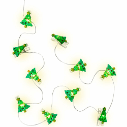goobay 60254 10er LED Fotoclip Lichterkette mit Wäscheklammern/LED Clips für Polaroidbilder/für Polaroid Bilder zum Aufhängen/Fotoclips Deko/Für 10 Bilder, Grün, Rot, Gelb, Silber, Transparent