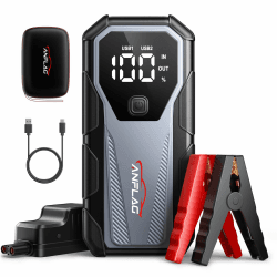 ANFLAG Auto Starthilfe Powerbank, 5500A Spitzstrom Starter Powerbank für 12V Fahrzeuge (Alle Benzinmotor/10,0L Dieselmotor), Jump Starter mit LED, USB Schnellladung 3.0 und Startzwang-Taster (BD40)