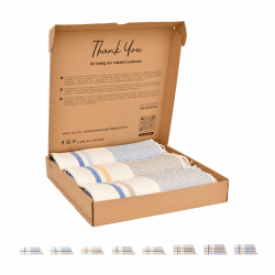 Tadussi ® Saunahandtuch Fouta Hamamtuch XXL [3er Set] Ideal als Strandtuch Picknickdecke für Damen & Herren - Groß 100x200-100% Baumwolle - Set Sidibousaid (Blau Taupe Gelb) Set Of 3 -P- Sidi Bou Said (Blau Taupe Gelb) Palma