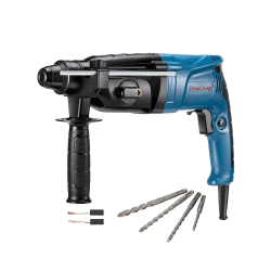 DongCheng Bohrhammer 800W, Schlagenergie 2.8 J, Leerlaufdrehzahl 0-1200U/min, mit 4 Drill Bit SDS plus, Bohren bis 26mm, 4 in 1 Bohrmaschine, Abbruchhammer, Anti-Vibrationsgriff 800W Bohrhammer