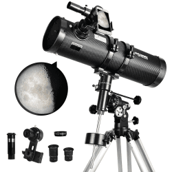 Teleskop 130EQ Newton-Reflektor teleskope für Erwachsene, professionelle Teleskope für Erwachsene Astronomie, kommt mit 1,5X Barlow-Linse Smartphone-Adapter & 13% T Mondfilter 130650