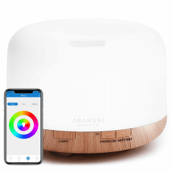 ASAKUKI Alexa Aroma Diffuser 500ml, WLAN Smart Ätherische Öl Ultraschall Duftlampe Luftbefeuchter, Kompatibel mit Alexa und Google Home, APP Steuerbar Wifi