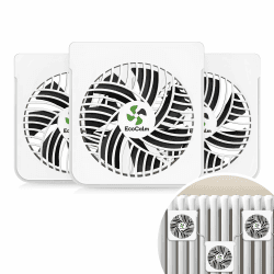 ecoCalm Heizkörper Ventilator für Gusseisenheizkörper, 3 Heizungslüfter mit Smart Heizungsthermostat und Starkem Magneten, Heizungsventilator Erhöht Heizungseffizienz und Spart Heizkosten 3 Lüfter