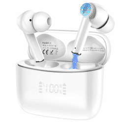 Bluetooth Kopfhörer, Kopfhörer Kabellos Bluetooth 5.3 In Ear Kopfhörer mit 4 ENC Mic, Neue Kabellose Kopfhörer Tiefer Bass Wireless Earbuds 40Std, IP7 Wasserdicht Ohrhörer LED-Anzeige/USB-C (Weiß)
