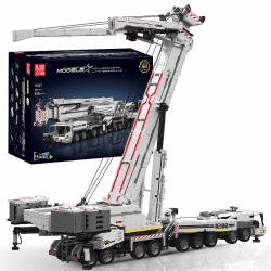 Mould King Technik Kran, 8506 Teile Groß Kranwagen Bausteinspielzeug, Technik Ferngesteuert Raupenkran LKW-Kran High-Tech Modellbauklötze Geburtstagsgeschenk für Kinder Weiß