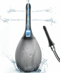 Analdusche für mann Klistier Intimdusche - einlaufgerät darmreinigung 245ml Silikon Analdusche für Frau , Anti-Rückfluss Vaginaldusche Irrigator zur Darmspülung Analspülung(Schwarz)