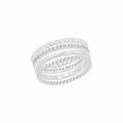 s.Oliver Ring 925 Sterling Silber Damen Ringe, mit Zirkonia synth., Silber, Kommt in Schmuck Geschenk Box 58