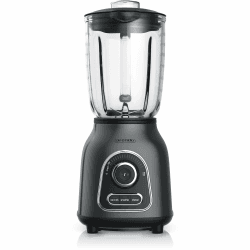Arendo - Standmixer Glas - Hochleistungsmixer 20.000 U min - 1,75 lL Glasbehälter - 6-flügeliges kugelgelagertes Edelstahlmesser - 30 Leistungsstufen - Impulsfunktion - Edelstahl Smoothie Mixer B: Cool Grey Edelstahl