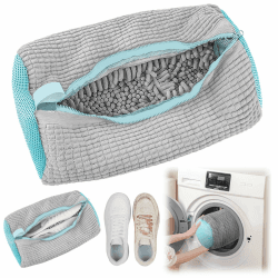 Schuhwaschbeutel Waschmaschine 1 Stück Multi Schutz Schuhbeutel Waschmaschine Wiederverwendbarer waschbeutel Schuhe für Alle Schuharten Und -Größen,Schonen Sowohl Schuhe als Auch Waschmaschine(Grau) Grau-1 Stück