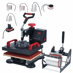 CREWORKS Hitzepresse Transferpresse Heat Press Heißpresse 360 Grad Schwenkbar DIY Mulitifunktional Sublimation Wärmepresse (30x25cm 8 in 1) 30x25cm 8 in1