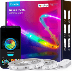 Govee RGBIC Pro LED Strip 20m, Smart LED Strip Funktioniert mit Alexa und Google Assistant, Led Lichtband Lichterkette LED Leiste Sync mit Musik, App-Steuerung, Farbwechsel, Geeignet für Zuhause
