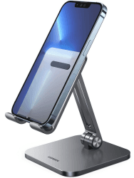 UGREEN Handyhalter Tisch Aluminium Verstellbar Büro Handy Ständer Tisch Handyhalterung Smartphone Ständer Handy Halterung kompatibel mit iPhone 15 14 13 12 Pro Galaxy S23 Ultra S23+ S23 bis 7,2 Zoll