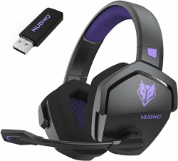 NUBWO G06 Dual Wireless Gaming Headset mit Mikrofon für PS5, PS4, PC, Mobile,NS: 2.4 GHz Wireless + Bluetooth - 100 Stunden - 50mm -Treiber - Lila
