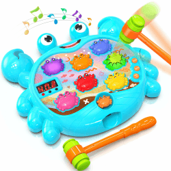 Hot Bee Spielzeug für 2 3 4 5 6 Jahre Alten Jungen Baby Spielzeug für Frühes Lernen Whack A Krabbe Spiel für Kleinkinder mit Sound&Light Geburtstagsgeschenke Spielzeug für Kinder Hämmern Spielzeug