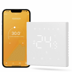 MIUCDA Smart Thermostat Fussbodenheizung Wasser, Tuya WiFi Heizungsthermostat Smart Digital Raumthermostat Kompatibel mit Alexa, Google Home 3A Fussbodenheizung Wasser Weiß