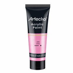 Artecho Acrylfarbe Rosa 120 ml, Wasserfest und Lichtecht, Schnell Trocknend, Acrylfarbe für Leinwand, Holz, Stoff, Handwerk, Leder und Stein.