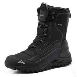 ROOKMARK Winter-Schneestiefel für Herren, mit Fell gefütterte, warme, wasserdichte Winterstiefel 44 EU Schwarz