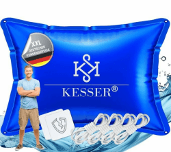 KESSER® Poolkissen Winter 200cm x 240cm | Poolabdeckung mit Doppelnaht Whirpools | Luftkissen Pool Abdeckung Überwinterung | Abdeckung Einbaupools Winter | PVC wasserdicht & UV-beständig mit 4X Seile 200 x 240cm Rechteck Blau