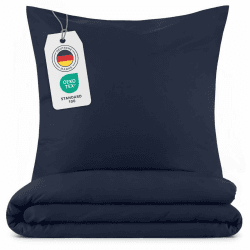 Blumtal Bettwäsche 200x200 cm + 2X Kissenbezug 80x80 cm - Oeko-TEX zertifizierte Mikrofaser Bed Sheets 200x200 - Bettbezug 200x200 Bettwäsche Set - Duvet Cover 200x200 cm - Bettwäsche Dunkelblau Decke 200x200 cm & 2x Kissen 80x80 cm 10 - Dunkelblau
