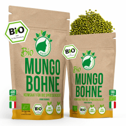 NanaNatura's Bio Mungobohnen Sprossen Samen 600g VORTEILSPACK | Keimfähige Mungo Saaten zur Sprossenzucht | Microgreens fürs Sprossenglas | geprüft & abgefüllt in Deutschland 600g Bio Mungobohnen Samen