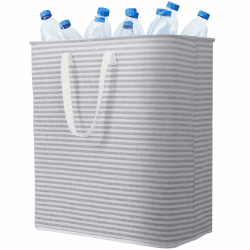 Lifewit 100L Pfandflaschen Sammelbehälter, freistehend, Groß Pfandflaschen Aufbewahrung, faltbar und wasserdicht mit Griffen, leicht zu transportieren, Behälter Leergut & Altglas Aufbewahrung, Grau Grau 100L