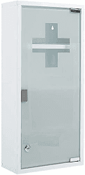 Zedelmaier Medizinschrank aus Edelstahl,Medikamenten Aufbewahrung,Medikamentenschrank 4 Fächer,Apothekerschrank,Medizinschrank hängend,Abschließbarer Medizinschrank,57 x 27 x 14 cm,Weiß Weiß - 4 Fächer
