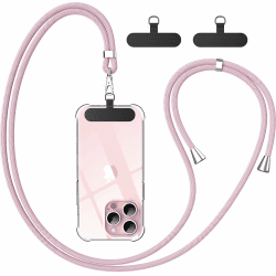 caslord Handykette Universal, Handy Lanyard, Geeignet für alle Smartphones mit 2 Stück Universelles Patch, Handyband mit jeder Hülle kombinierbar, Einstellbar und Abnehmbar - Roségold