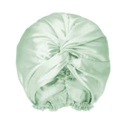 townssilk 100% Maulbeerseide Frauen Nachtmütze, 16Momme Schlafmütze Seide Duschhaube Gut für das Haar, schützt das Haar, Seide Nachtmütze,Beliebte, 2layers-Lightgreen