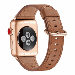 WFEAGL Kompatibel für Apple Watch Armband 40mm 41mm 38mm 44mm 45mm 49mm 42mm 46mm,Lederband Ersatzband für Herren Damen Kompatibel für iWatch Series 9/8/7/6/5/4/3/2/1,SE(Rosé Gold) 38mm 40mm Braun/RoséGold