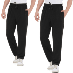 Smith & Solo Jogginghose Herren – Jogger Männer Modern | Baumwolle Jungen Slim Fit Freizeithose | | Sporthose – Training – Trainingshose | XL 2er Pack Schwarz / Gerade