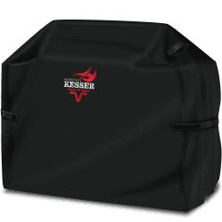 KESSER® Premium BBQ Grillabdeckung Gasgrill Grillhaube Abdeckung Wetterfest - für Weber, Brinkmann, Char Broil Grill Abdeckhaube Schutzhülle | 600D Oxford- Gewebe Reißfest | 147x61x122cm | Schwarz 147 x 61 x 122 cm (BxTxH) Schwarz