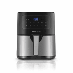 Ufesa Condor Friteuse Heißluftfritteuse, 4.5L, Edelstahl, 10 Programme, 1600W, Digital, Timer, Temperatur 80ºC - 200ºC, BPA- und PFOA-frei, Anti-Haft-Schale und -Behälter