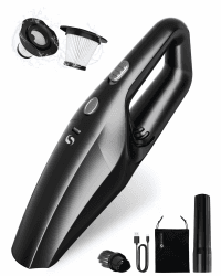SERVOMASTER Handstaubsauger Kabellos 9000Pa, Auto Staubsauger Stark mit Wiederaufladbarem Akku, Tragbarer Autostaubsauger mit Waschbarem HEPA-Filter, Auto Zubehör Reinigungsset für Männer und Frauen Black Cordless