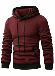 JMIERR Kapuzenpullover Herren Langarm Hoodie Herren Warm Pullover mit Kapuze Casual Kapuzenjacke Hoodie Baumwolle Sweatshirt Kordelzug Hoody mit Tasche L Rot